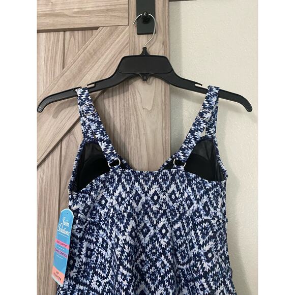 NWT Swim Solutions triple tier fauxkini 1 piece swimsuit size 8 - Picture 9 of 10